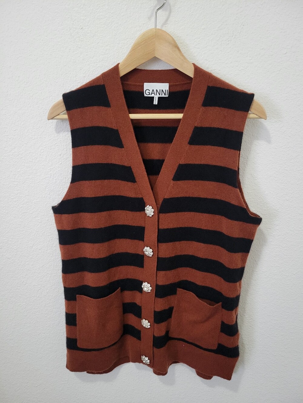 Ganni Cashmere Sweater Vest Size Small